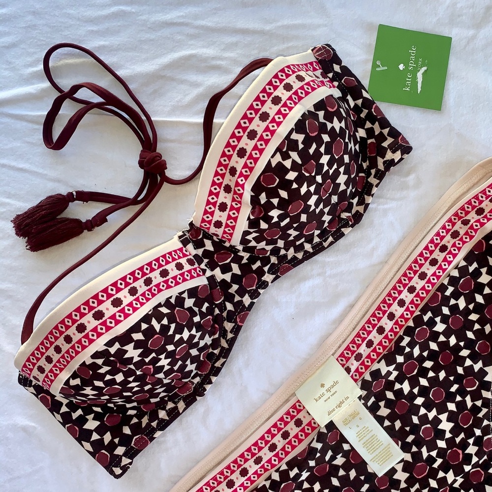 Kate Spade Coronado Beach Sumac Red Bikini Top NWOT